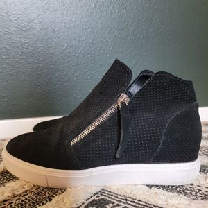 Steve Madden Wedge Hightop JCALIBER BLACK shoes size 9.5